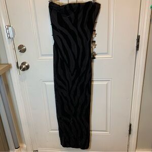 JLUXLABEL Black and Tan Strapless Dress